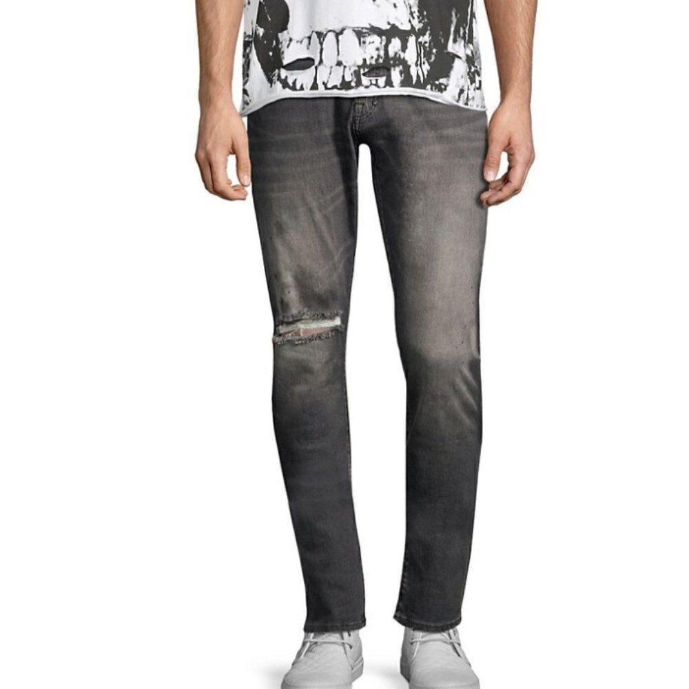 PRPS Mens Black Distressed Ripped Denim Jeans‎ Size 40 Resolute Windsor Ripped